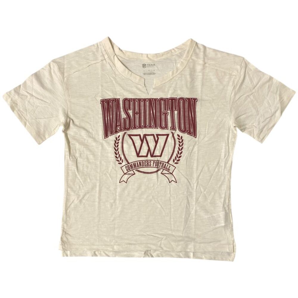 NFL Cream and Red Washington Commanders Women's Top